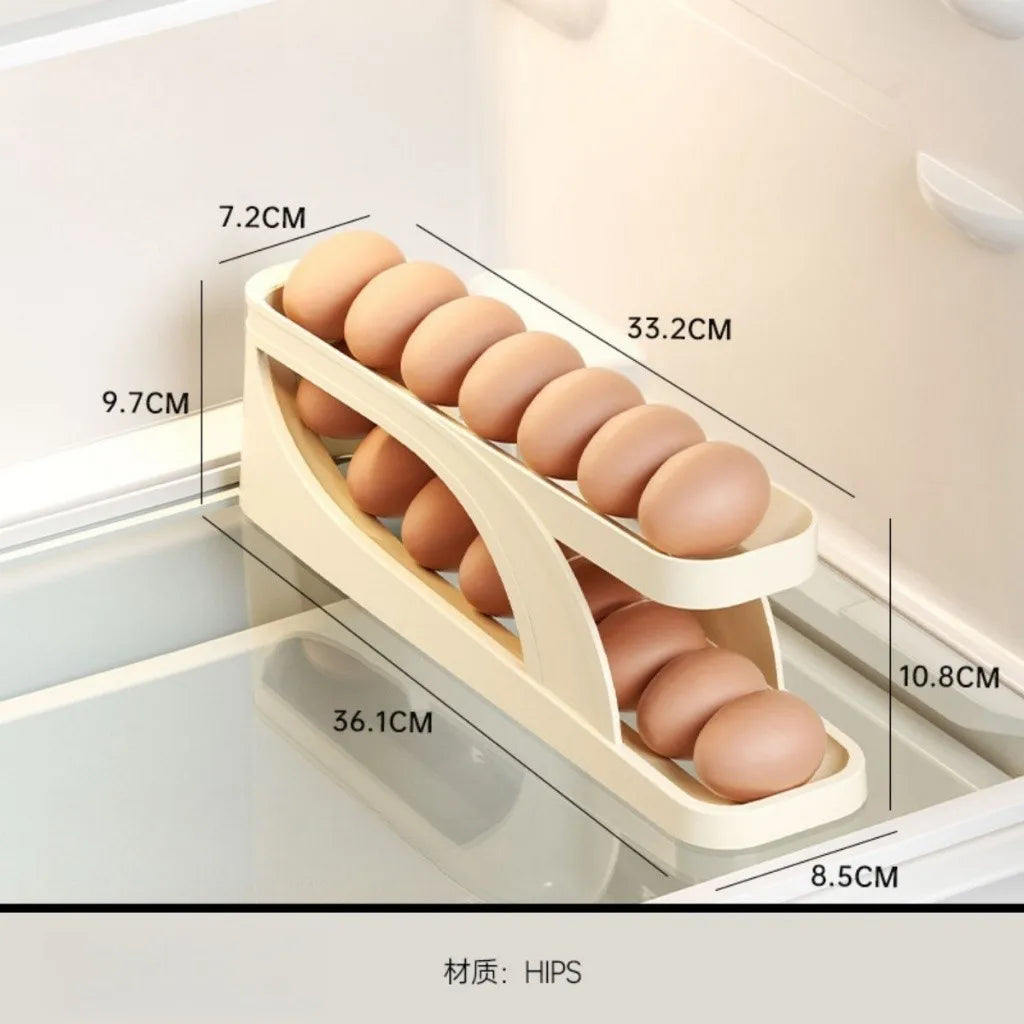 2 Floors Automatic Egg Dispenser For Countertop Cooler Kitchen Organizer