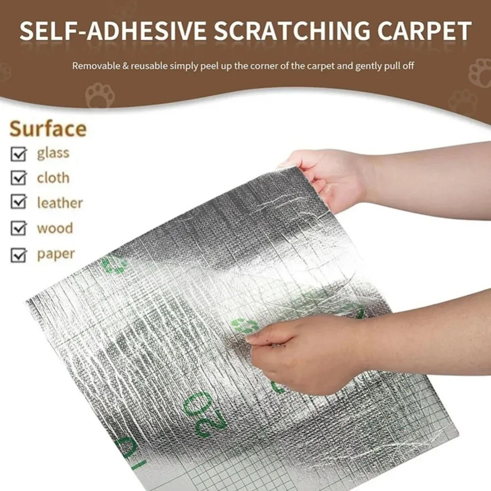Self-Adhesive Cat Scratching Mat Trimmable Cat Carpet Cat Scratching Carpet Corner Wall Cat DIY Scratch Sofa Furniture Protector