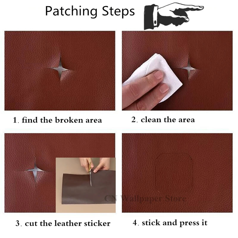 Repair Patches Self-Adhesive Leather PU Leather Fabric Stickers for Leather Clothes Sofa Car Seats Furniture Bags Repair Sticky