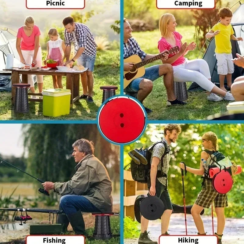 New Portable Telescopic Folding Stool Suitable for Hiking, Camping Outdoor Travel and Fishing -adjustable Height and Lightweight
