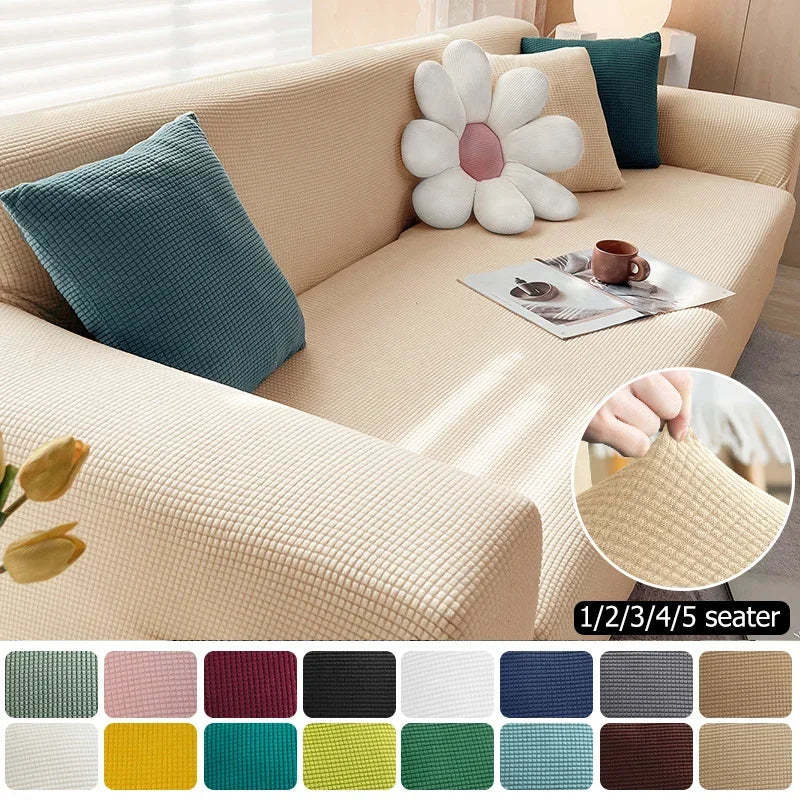 Housse de canapé élastique en Jacquard pour salon, protection de fauteuil en polaire extensible, canapé en forme de L