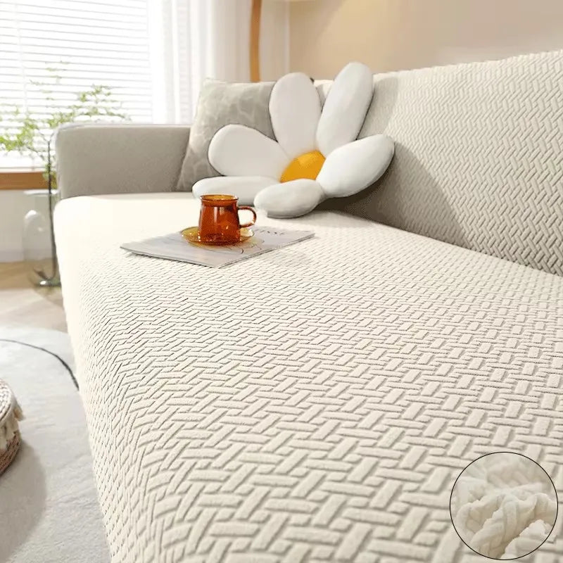 Housse de canapé élastique en Jacquard pour salon, protection de fauteuil en polaire extensible, canapé en forme de L