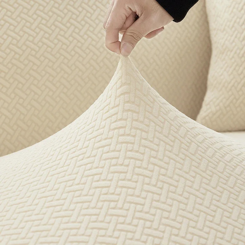 Housse de canapé élastique en Jacquard pour salon, protection de fauteuil en polaire extensible, canapé en forme de L