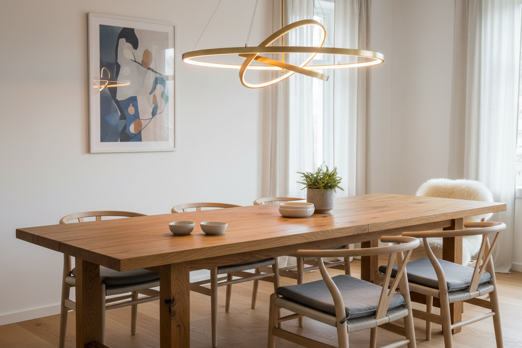Aurora Gold Pendant Light in a dining room setting